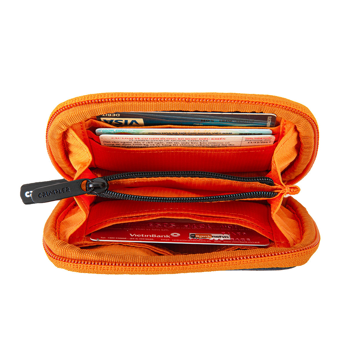 Mr Diva Pouch Geldbörse blau geöffnet