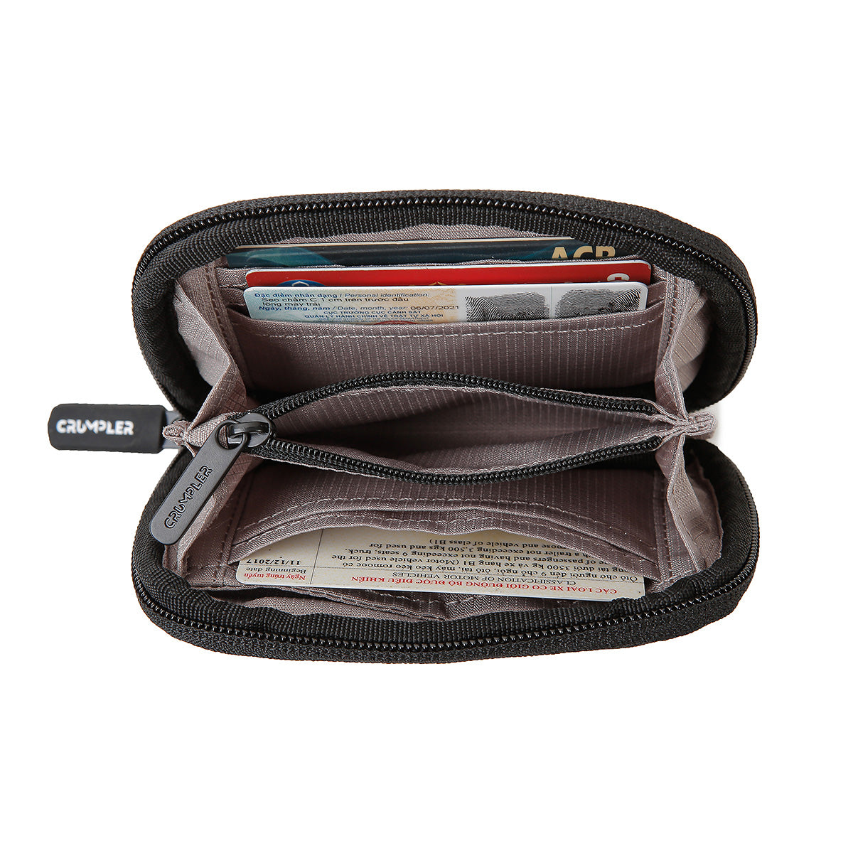 Mr Diva Pouch Geldbörse schwarz geöffnet
